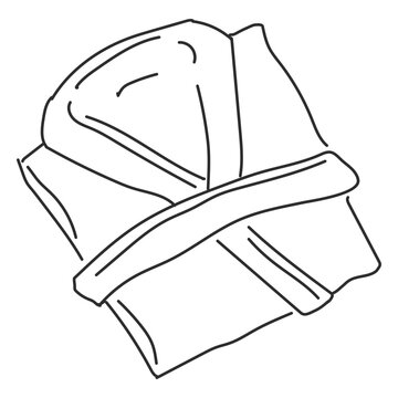 Dressing gown collar girdle sketch