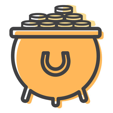 Pot coin gold stroke