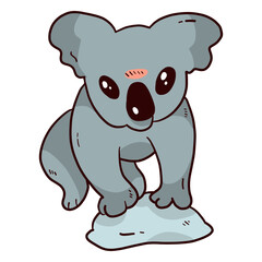 Cute koala ear leg nose stone flat © Vexels