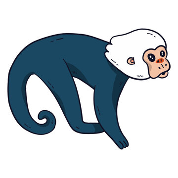 Cute monkey leg tail flat