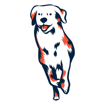 Dog puppy run stroke duotone