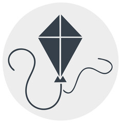 Naklejka premium Minimalist Dark Gray Diamond Kite with Flowing Tail Icon Simple Geometric Design