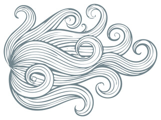 Fototapeta premium Intricate hand drawn abstract flowing lines and swirling waves decorative illustration