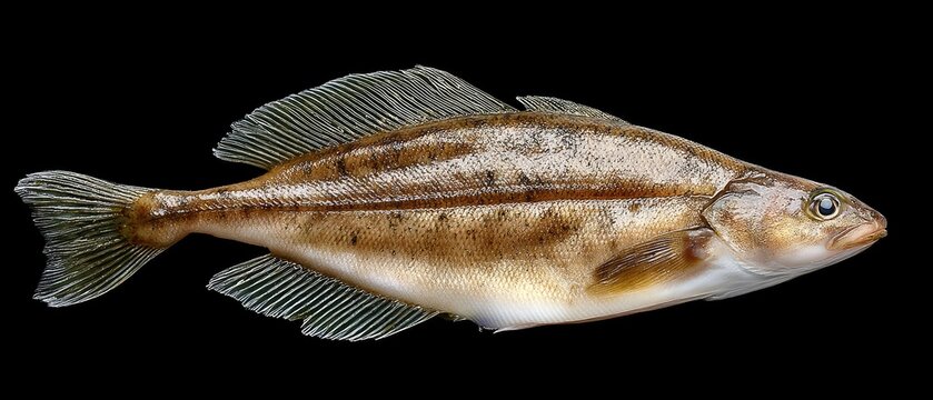 Fresh frozen filet de raie on a black surface showcasing raw fish with clear details and quality in a professional top view setting