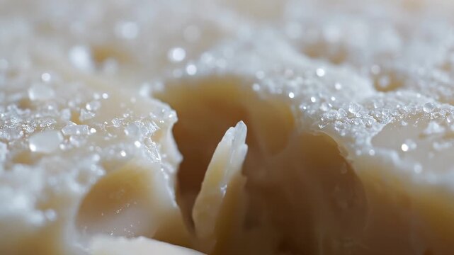 Extreme Close-Up Macro Shot of Crystallized Sugar Texture