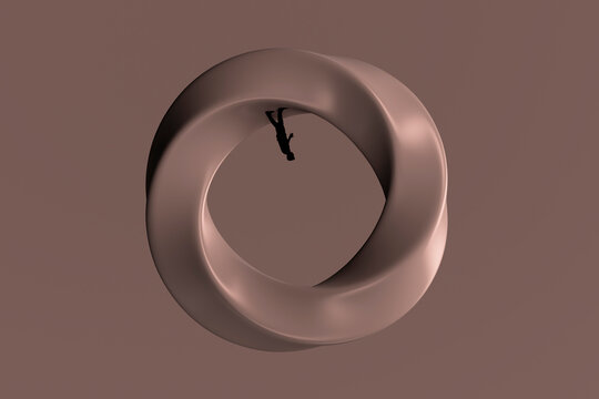 3D endless loop figure with walking human silhouette