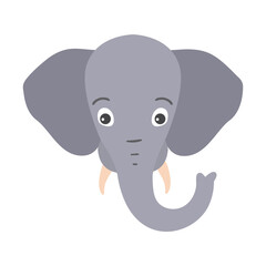 Fototapeta premium Elephant trunk ear ivory head muzzle flat sticker