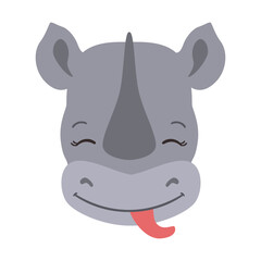 Obraz premium Rhinoceros tongue rhino horn flat sticker