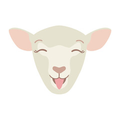 Sheep happy wool lamb flat sticker © Vexels