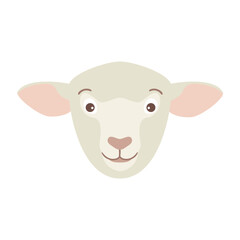 Sheep head wool lamb flat sticker © Vexels
