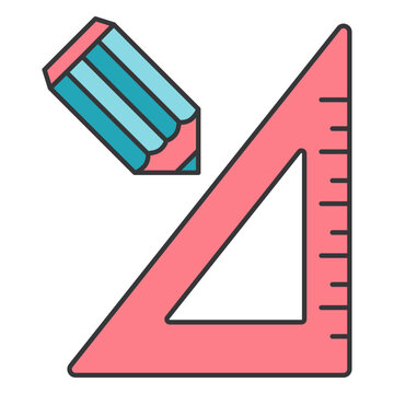 Pencil ruler centimeter centimetre triangle flat