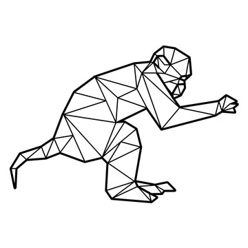 Capuchin monkey jumping polygonal