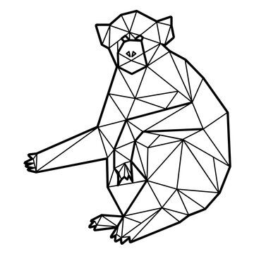 Capuchin monkey sitting polygonal