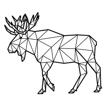 Moose side view polygonal