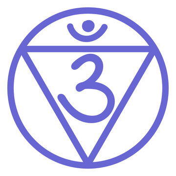 Third eye chakra line icon