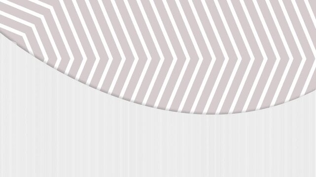 Abstract gray and white chevron stripes on curved arc with minimalist pinstripe background