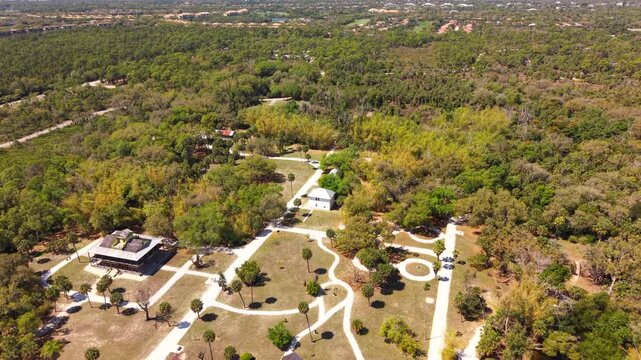 Drone footage Koreshan State Park Estero Florida USA
