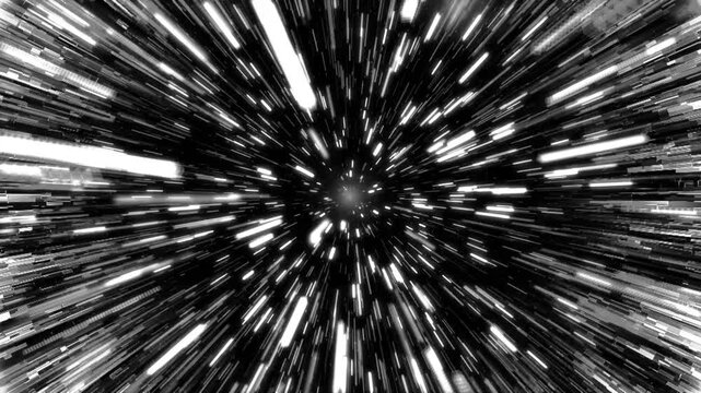 Spark slash explosion and warp speed effect transition on black screen, white energy particles softly bursting into light, anime impact shockwave, warp speed starfield, cinematic transition fx, 4K