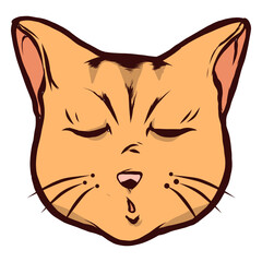 Obraz premium Cat muzzle sleepy whisker ear illustration
