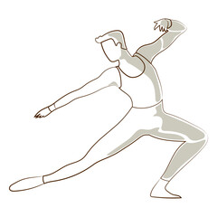 Fototapeta premium Ballet dancer posture t shirt leggins vector