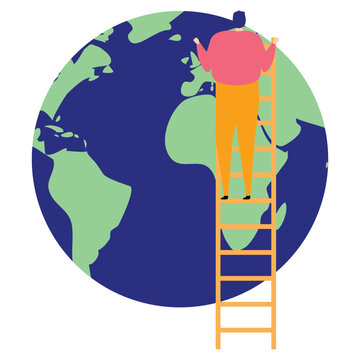 Ladder step ladder height planet earth continent flat