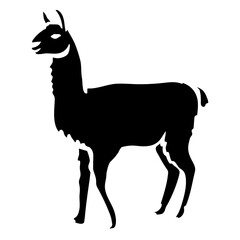 Naklejka premium Silhouette llama animal
