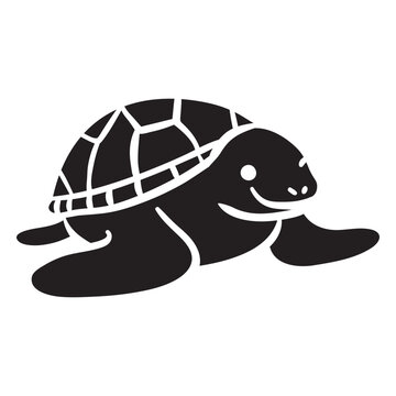 Sea turtle smiling front view