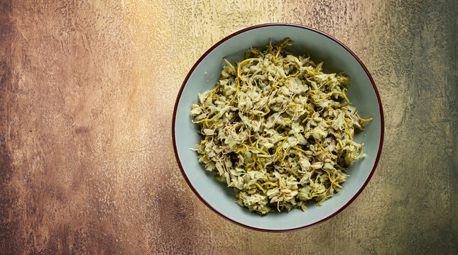 Jonjoli, Colchian klekachka, Georgian appetizer, pickled jonjoli, no people