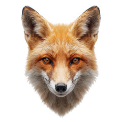 Fototapeta premium Fox Face With Bright Eyes and Clear Fur, Showcasing Detail and Expression in a Simple Background