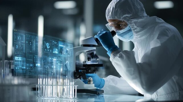 日本人の研究者を右寄せにしデュオトーンで分析画面を強調したポスター調