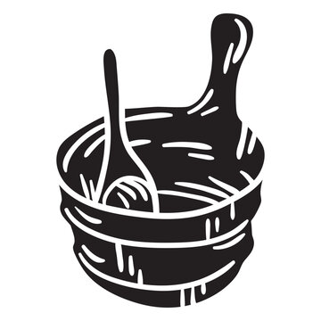 Sauna ladle bucket illustration