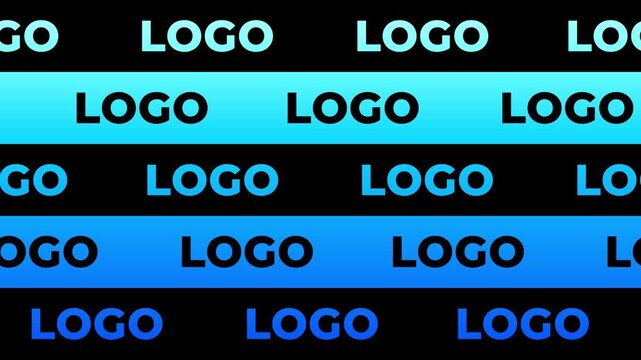 Glowing neon logo placeholders on dark digital background Looped Animation
