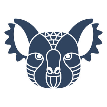 Mandala koala head blue