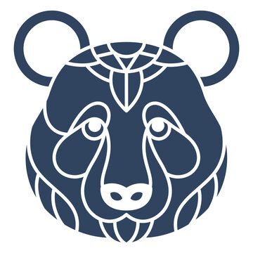 Mandala panda head blue