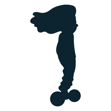 Girl hoverboard silhouette