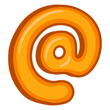 At sign punctuation glossy