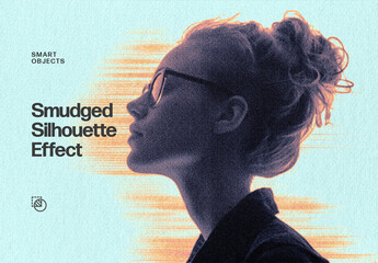 Smudged Silhouette Effect Mockup