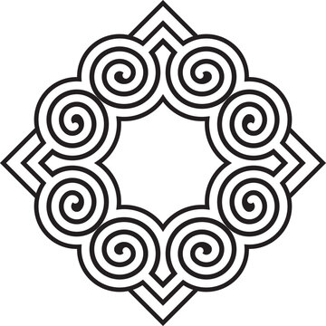 Black Hmong symbolic patterns for use in designing clothing, blankets, and wallpaper.