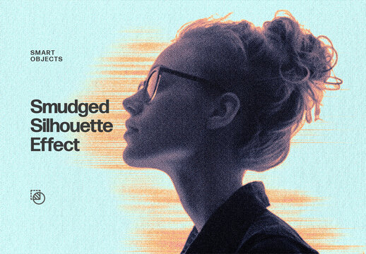 Smudged Silhouette Effect Mockup