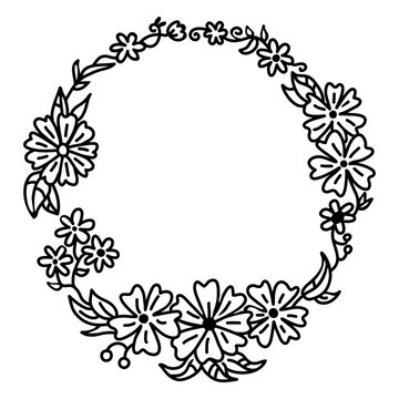 Flower wreath botanic vinyl