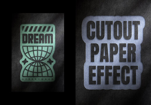 Cut Paper Text Effect Mockup
