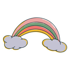 Fototapeta premium Pretty rainbow color-stroke