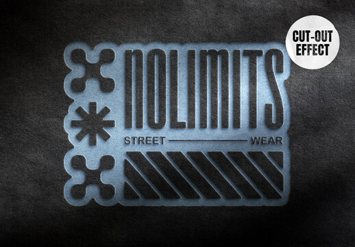 Cut Out Paper Text Effect Mockup