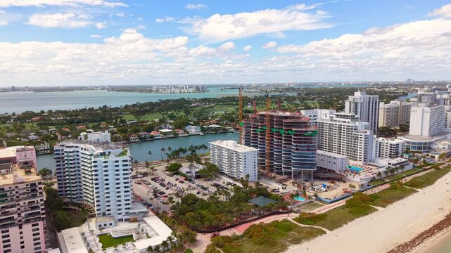 Miami Beach scene oceanfront condos