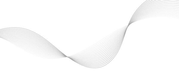 Fototapeta premium Abstract grey wavy lines vector illustration
