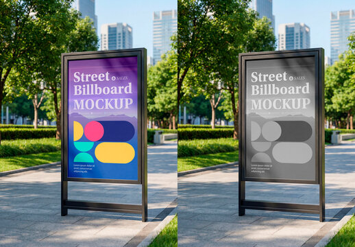 Outdoor Vertical Billboard Stand in Park
