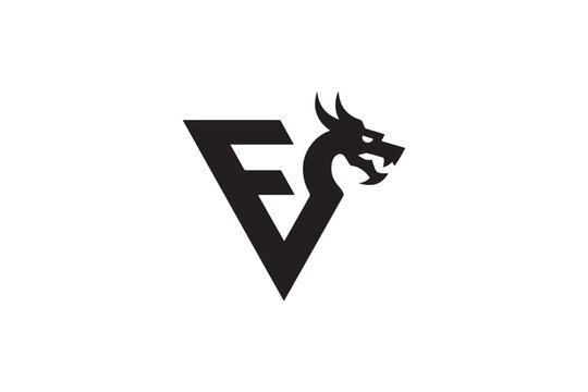 Dynamic fv logo featuring a fierce dragon head integrated into geometric shape