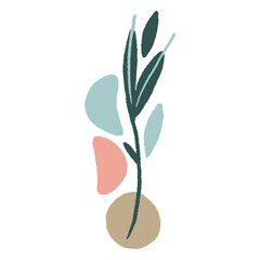Obraz premium Organic abstract leaves flat