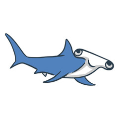 Obraz premium Happy hammerhead shark cartoon