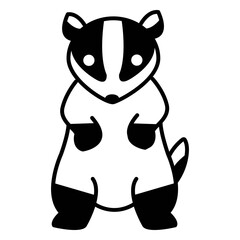 Obraz premium Simple cute filled stroke raccoon